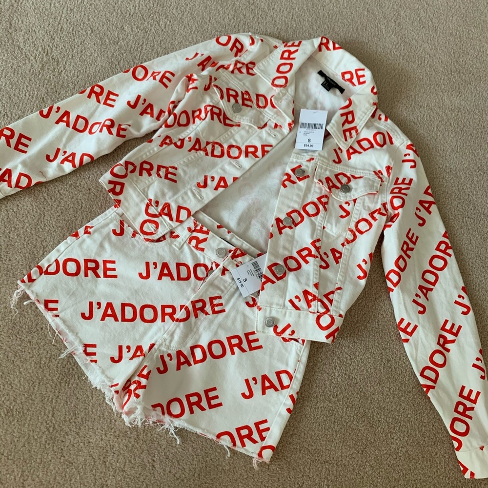 Forever 21 J’Adore Red and White JACKET ONLY